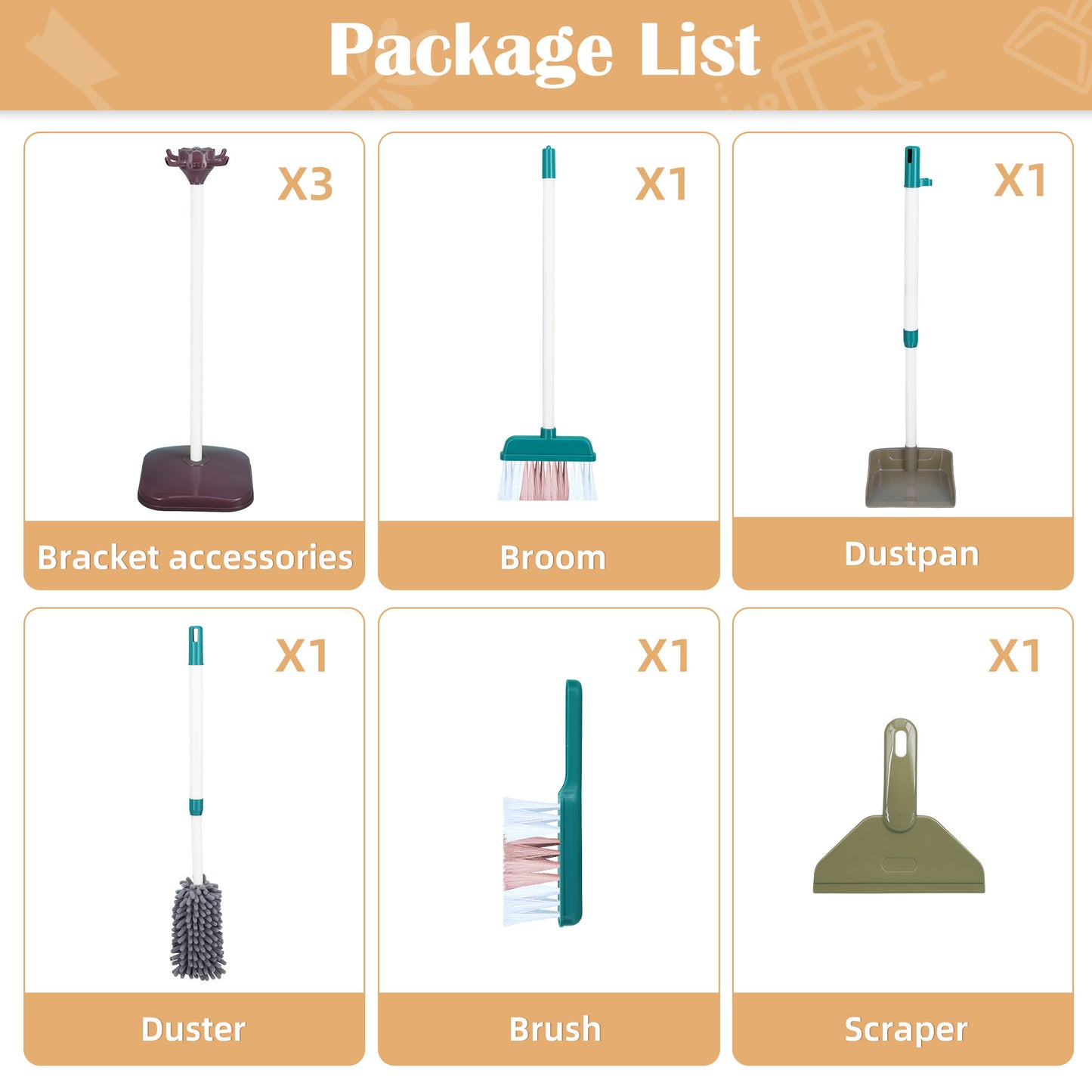 Sqnox Toddler cleaning Set, 23Pcs and 8 Pcs Kids Cleaning Set for Toddlers with Vacuum Cleaner Mop Broom and Hanging Stand, Pretend Play Household Cleaning Tools Gifts for Girls Boys Gifts