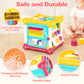 Aikidkit 6-in-1 Baby Activity Cube with Music, Montessori Learning Toys for Toddlers Kids 10-36 Months, for Birthday Christmas Baby Shower Gifts, Colorful