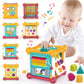 Aikidkit 6-in-1 Baby Activity Cube with Music, Montessori Learning Toys for Toddlers Kids 10-36 Months, for Birthday Christmas Baby Shower Gifts, Colorful